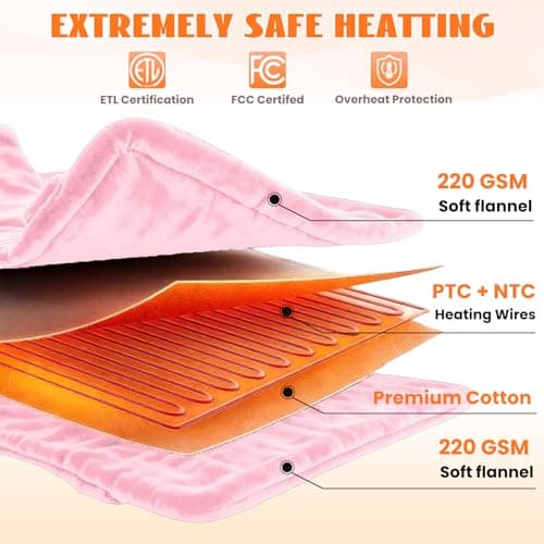 Lesguyor Heated Blanket Electric Full 72''X84'' Heating Blanket Electric Blankets with 6 Heating Levels 1-12 Hours Auto Off Machine Washable Fast Heating Blankets, Ideal Gifts for Winter Cold Days - Thumbnail 2