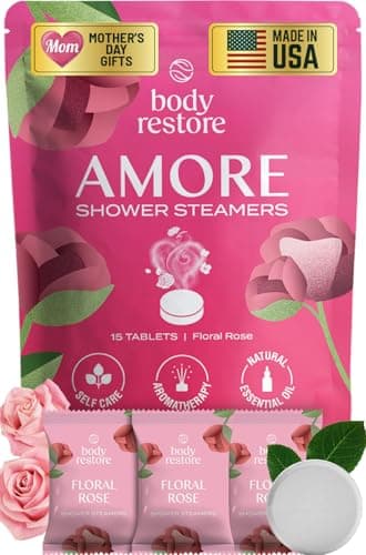 Body Restore Shower Steamers Aromatherapy 15 Pack – Mothers Day Gifts for Mom, Spa Gifts for Women, Relaxation Self Care – Premium Rose Essential Oil Tablets - Image 1