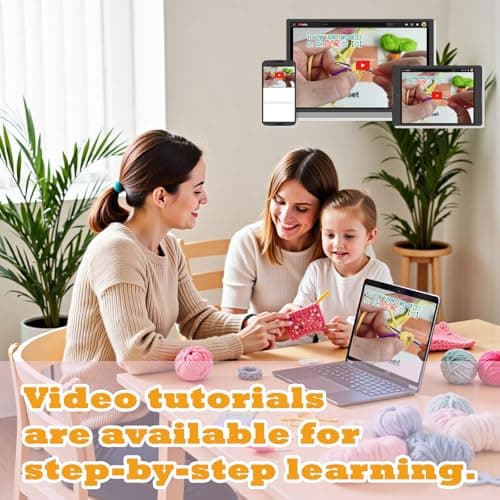 Weronique Crochet Kit for Beginner, Step-by-Step Crochet Tutorial Help to Easy Get Start, DIY Crochet Knitting Material Kit Include All Tools Needed, Best Gift for Friends (Bookmark, Yellow) - Thumbnail 3