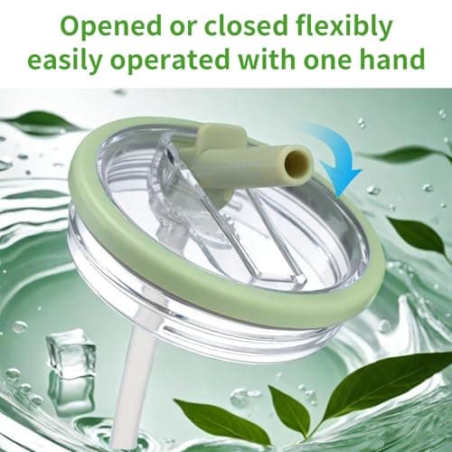 Aooiiysd 2 Pack Stanley Flip Straw Lid, Replacement Fit for 40 oz Stanley Quencher H2.0 (Only), Spill-Proof Design, High-End Anti-Fall And Heat-Resistant Material (Beige and Black Set) - Thumbnail 5