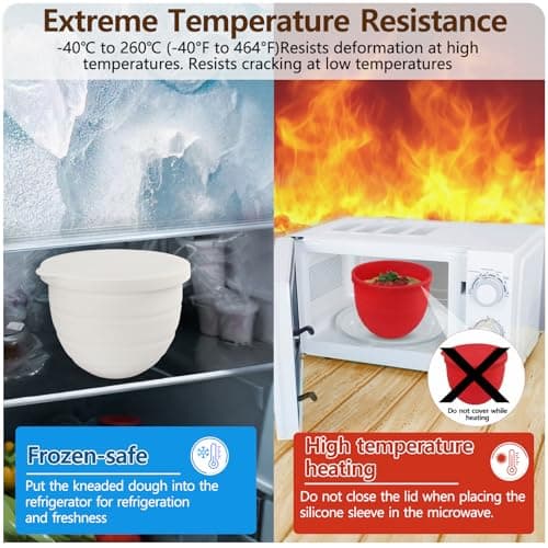 Foldable Silicone Liners for Kitchen Aid Tilt-Head 5 QT Mixer,Microwave Dishwasher Support-Safe Food Grade Silicone Bowl Insert,Scale Display Mixer Accessories for Effortless Baking（Red） - Thumbnail 6