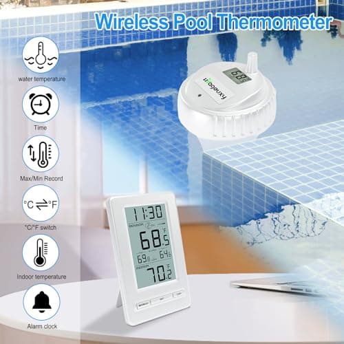 Urageuxy Wireless Digital Pool Thermometer, 328ft Remote Floating Thermometer with Backlit Display for Pool, Hot Tub, Spa and Cold Plunge - Thumbnail 3