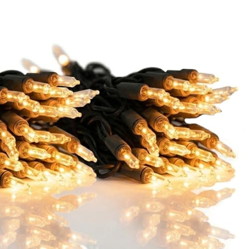 Vigdur 2 Pack 21ft 100 Clear Outdoor String Lights on Brown Wire Cord, UL Approved for Indoor/Outdoors Use, Connectable 120V Clear Outdoor Lights for Xmas Patio Home Party Garden Decor (2Packs) - Image 1