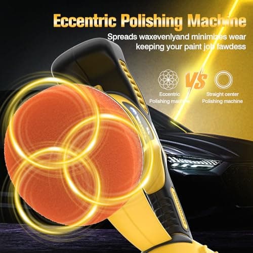 ENON Buffer Polisher, 6 Inch Cordless Car Buffer Polisher Kit Dual Action Random Orbital Polishing with 6-Speed 2300-6000RPM for Auto Detailing, Waxing & Paint Correction - Thumbnail 3