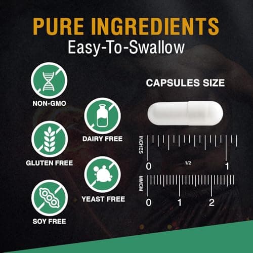 Creatine Monohydrate Capsules, Pure Creatine Pills Micronized for Enhanced Workout and Muscle Growth for Men and Women, 3rd Party Tested, Easy Absorption, Non-GMO, Unflavored - 210 Capsules - Thumbnail 5