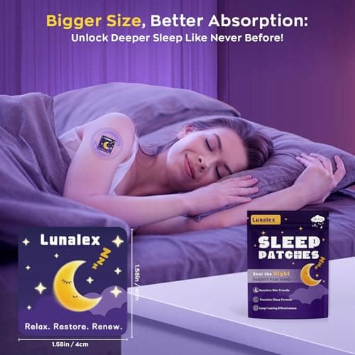 Lunalex 66ct Sleep Patches for Adults Extra Strength – All Natural Nighttime Comfort with Melatonin & Magnesium, Quick-Acting & Long-Lasting - Thumbnail 5