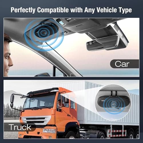 Sunitec Bluetooth Car Speaker Phone: Hands Free Calling Kits 6W in car Speakerphone for Safe Driving - Support Siri Google Assistant Voice Calls/Motion Auto ON Off - BC990P - Thumbnail 2