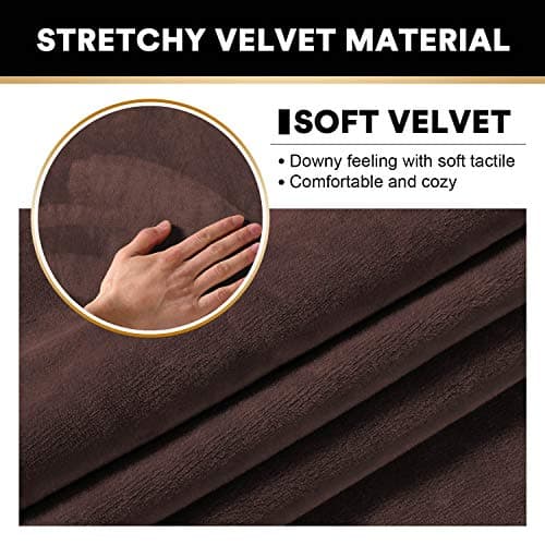 PrinceDeco Real Velvet Plush Ottoman Cover Soft Rectangle Folding Storage Covers Furniture Protector Removable Footstool Protect Footrest Covers Elastic Bottom(X-Large, Brown) - Thumbnail 2