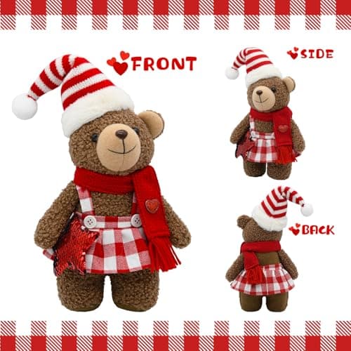 KnomeKo Valentines Day Gifts for Her - Valentines Gnomes Teddy Bear Farmhouse Table Decor for Home - Romantic Gifts Galentines Day Decorations - Thumbnail 5