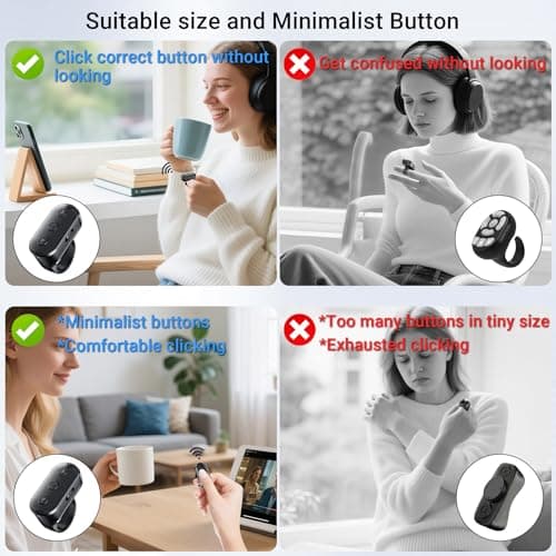 Scrolling Ring Remote for TikTok YouTube IG Shorts Video Landscape Portrait, Fingertip Wireless Scroller Page Turner Clicker for Kindle APP Compatible with iPhone iPad Android Phone Tablet - Thumbnail 2