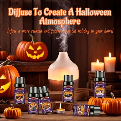 Halloween Fragrance Oil Set, Fall Essential Oils for Diffuser, Candle & Soap Scents, Trick or Treat, Zombie's Garden, Greepy Carnival, Headless Horseman, Scarlet Witch, Ghost Autumn Scented Oil Gift - Thumbnail 5