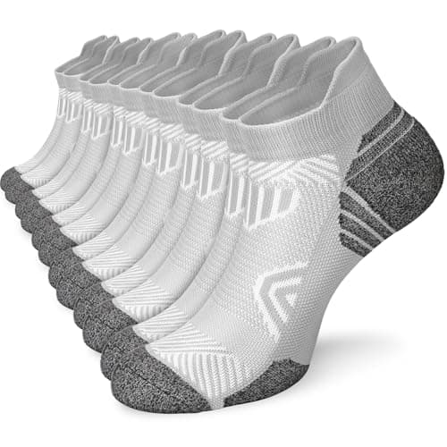 Cushioned Cotton Ankle Compression Socks for Men Women 6 Pairs Wicking Low Cut Arch Support Plantar Fasciitis Socks - Image 1