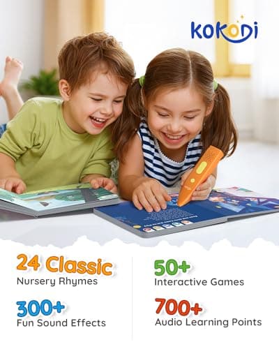 KOKODI Talking Pen Books Sets, Autism Sensory Games, Interactive Audio Sound Books Kids Learning Electronic Toys for Toddlers Kids, Early Educational Gifts Birthday Gifts for Boys Girls Age 2 3 4 5 - Thumbnail 5