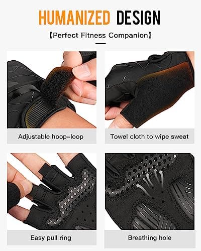 ATERCEL Cycling Gloves, Bike Gloves for Men Women, Bicycle Gloves for Cycling, Workout, Gym, Training, Weight Lifting Outdoor, Dirt Bike, Mountain Bike, and Riding (Black, Small) - Thumbnail 5