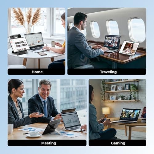 Enzion Laptop Screen Extender 16.1", 1200P FHD, Portable Monitor 360° Rotating Detachable Stand, Height Adjustable Monitor Extender for Laptop 13-17.5", Plug-Play for Tablet, PC, Phone, etc - Thumbnail 6