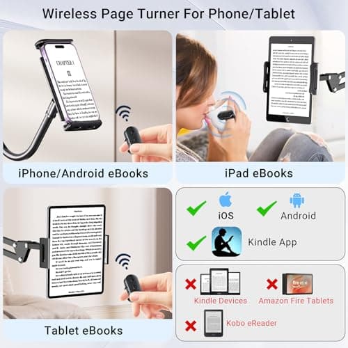 Scrolling Ring Remote for TikTok YouTube IG Shorts Video Landscape Portrait, Fingertip Wireless Scroller Page Turner Clicker for Kindle APP Compatible with iPhone iPad Android Phone Tablet - Thumbnail 6