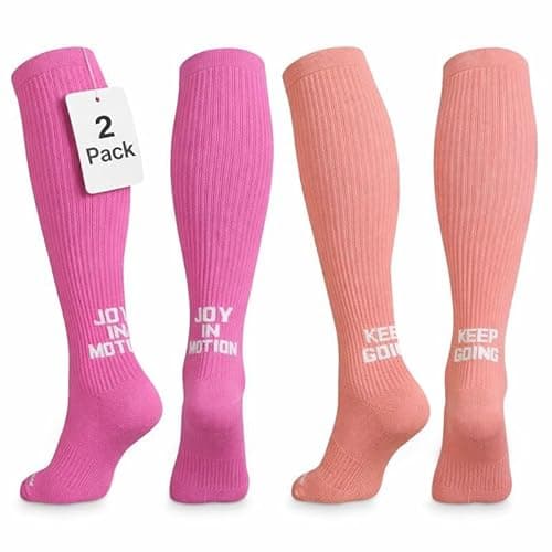 CopperJoint Copper Compression Socks for Women, Knee High Compression for Circulation, Socks for Nurses, Running, Travel & Everyday Use, Ideal Gifts for Women & Maternity- 2 Pairs in a Pack - Large - Image 1