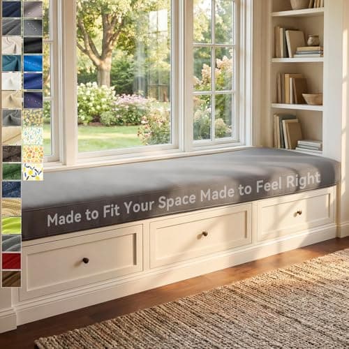 Custom Bench Cushion, Waterproof Outdoor/Indoor Bench Cushions for Patio Furniture, Window Seat & Piano Bench, Porch Swing Cushions, High-Resilience Foam, Non-Slip Bottom, Custom Sizes & 90+ Colors - Image 1