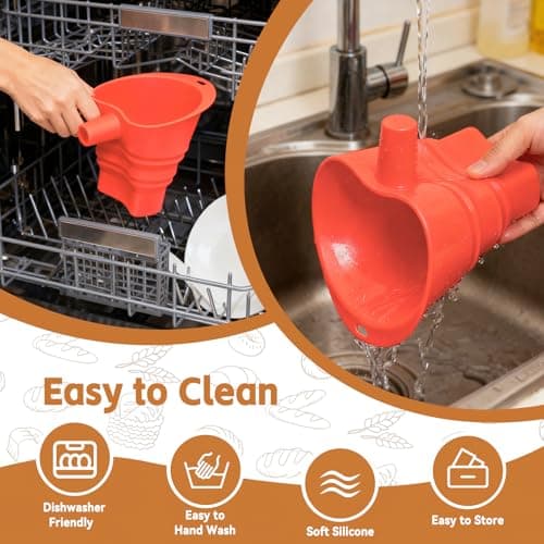 Flour Funnel for KitchenAid Mixer - Stand Mixer Attachment Compatible with (KSM150) 4.5-5 Qt Tilt-Head Mixers Red (Red) - Thumbnail 5