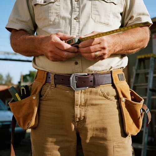 OZNDAS Genuine Leather Belt for Men Women Handmade Heavy-Duty Work Belt Leather Men's Belts | Jeans/Casual/Christmas Gifts - Thumbnail 2