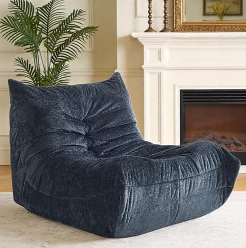 Ayovoch Bean Bag Chairs for Adults, Giant Bean Bag Chair, Memory Foam Beanbag Chair, Bean Bag Sofa for Living Room, Dorms, Apartments, Reading Corner (Black Plush) - Image 1