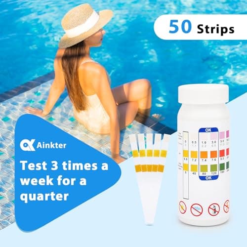 Ainkter Pool Test Strips - 3-in-1 Pool Water Testing Kit for Chlorine/Bromine, pH, Alkalinity - Easy and Accurate Hot Tub Test Strips for Swimming Pools & Spas - 50 Strips - Thumbnail 5