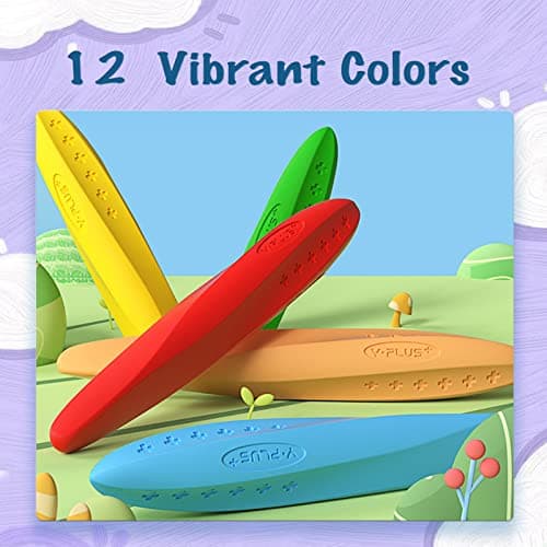 YPLUS Triangle Crayons for Kids - Washable Toddlers Crayons 12 Colors, Non Toxic Handwriting Posture Correction Coloring Art Supplies - Thumbnail 5