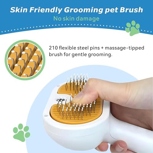 4-in-1 Pet Steam Brush for Dog & cat brush for shedding，Spray Hair Removal Comb with Waterless Shampoo–Self-Cleaning Pet Grooming Tool for Shedding, Anti-Static & Skin-Friendly Design - Thumbnail 2