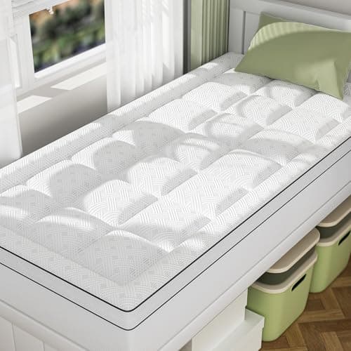 Qocismile Twin XL College Dorm Room Essentials 3 Inch Mattress Topper Twin XL,Pillow Top Mattress Topper Memory Foam with Bamboo Rayon Cover,Cooling Breathable Mesh Side Mattress Pad,21" Deep Pocket - Image 1