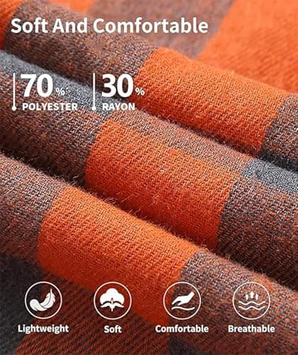 3-Pack Men's Plaid Hooded Button-Up Shirts Long Sleeve Cotton Hoodies Loose Fit Casual Tops Flannel Shirt - Thumbnail 6