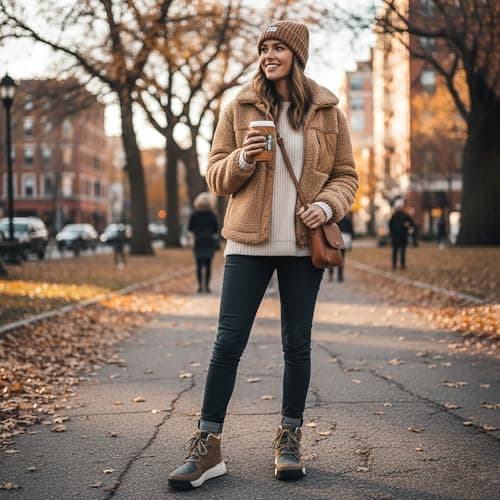 AIRHAS Women's Winter Warm Snow Boots for Women Comfortable Water-Resistant Womens Ankle Boots Fashion Booties(camel,9.5) - Thumbnail 3