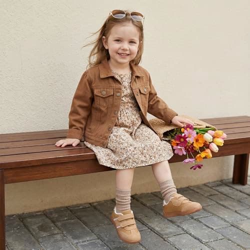 STEP QUEEN Toddler Girl Shoe Baby First Walking Tennis Sneakers Zero Drop Non Slip Shoes Outdoor Activities School Brown Toddler 6 - Thumbnail 2