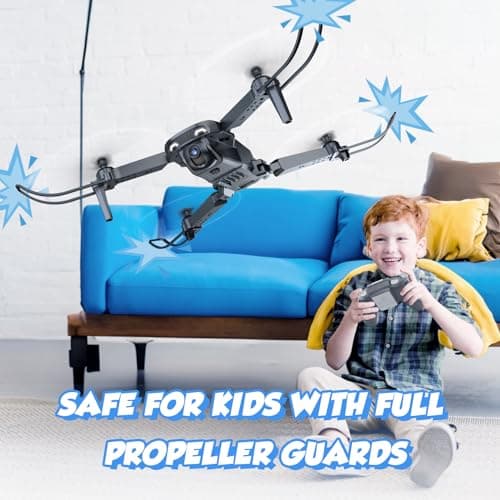 Drone with Camera for Kids Adults Beginners - 1080P HD RC Quadcopter with One Key Start/Land, Altitude Hold, Gravity Control, 2 Batteries, Cool Toys Gifts for Boys Girls, Black - Thumbnail 4