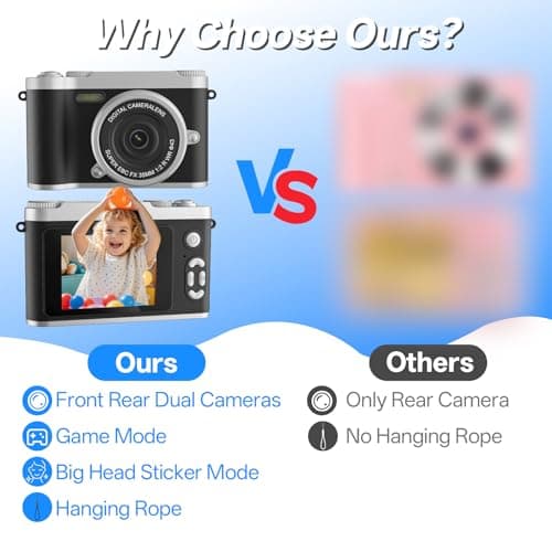 CITALEO Kids Camera, 48MP Digital Camera for Kids, Toy Camera 8X Zoom, Game - Thumbnail 2