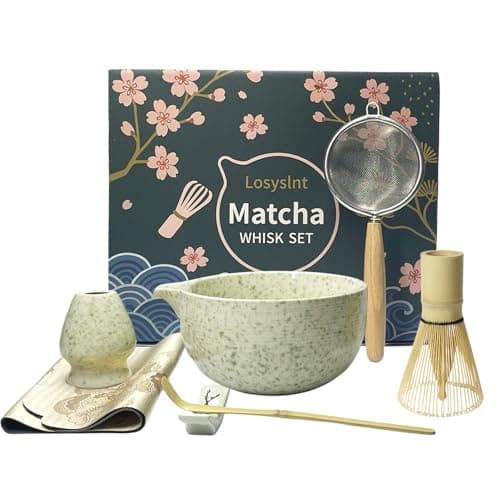 7-Piece Matcha Set - Complete Japanese Tea Ceremony Kit with Ceramic Bowl (Chawan), Bamboo Whisk (Chasen) & Holder, Scoop, Sifter & Cotton Towel - Perfect Matcha Starter Kit - Image 1
