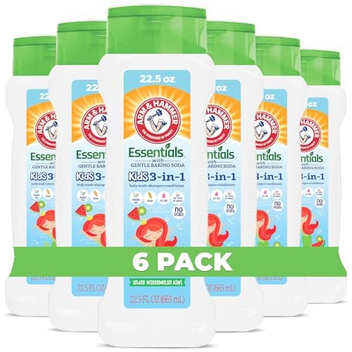 Arm & Hammer 6 Pack Essentials Kids Body Wash - 3-in-1 Watermelon Kiwi 22.5oz - Non Toxic Kids Shampoo and Body Wash And Conditioner - Image 1