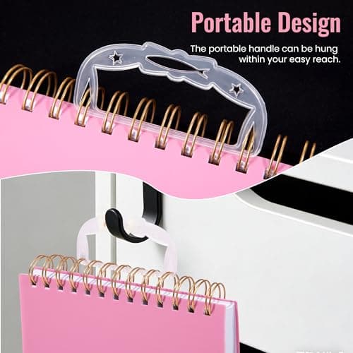 Yoment Top Spiral Notebook, Steno Pads College Ruled, 300 Pages Top Bound Notebook, 7 × 10 Flip Notebooks Left-Handed Notebooks for Work School Office Business, Pink - Thumbnail 3