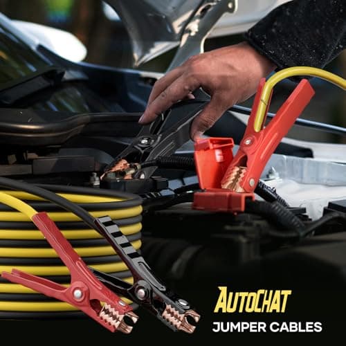 AutoChat Jumper Cables for Car, Heavy Duty Automotive Booster Cables for Car, SUV and Trucks Battery, for Jump Starting Dead or Weak Batteries with Carry Bag, Gloves, Brushes(6 Gauge 16 Feet) - Thumbnail 5