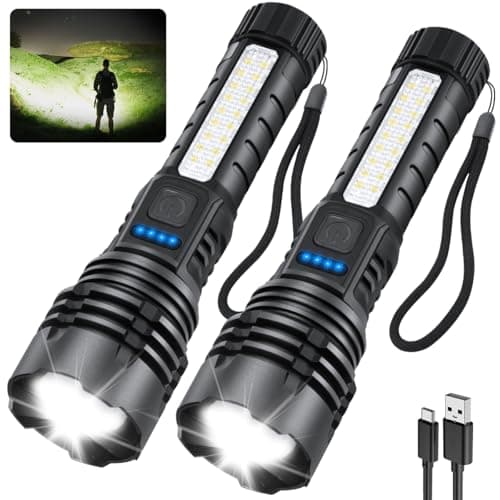 ZioeYiue Rechargeable Flashlights High Lumens, 7Mode Super Bright Flashlight Powerful, Adjustable Tactical Flash Light High Powered, LED Flashlights for Home Emergency Hunting Camping Essentials Gear - Image 1