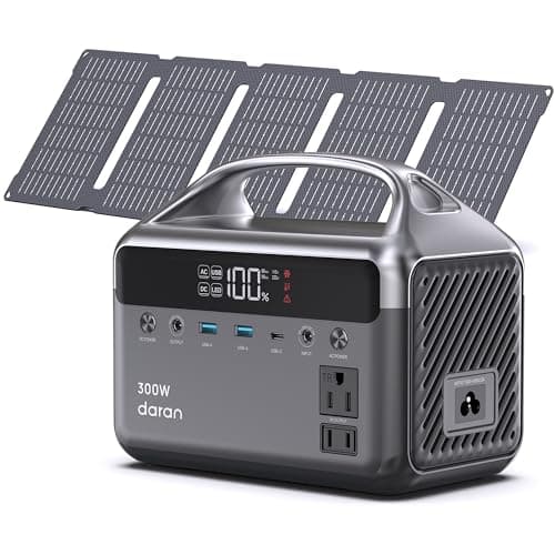 Portable Power Station 300W, 192Wh LiFePO4 Battery Solar Generator with Solar Panel & AC Outlets 110V/ 600W Surge, Power Bank Fast Charging for Camping Essentials/Home/Power Outage/Hurricane Emergency - Image 1