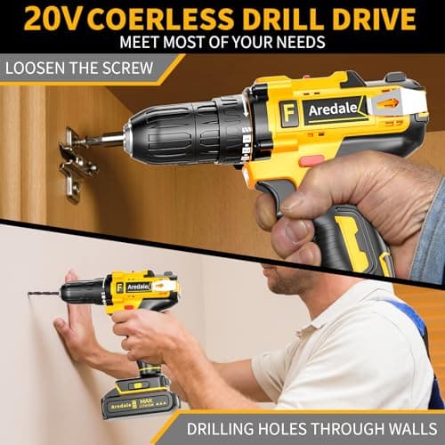 117-Piece Tool Kit with 20V Cordless Drill Mechanic Tool Set for Home & Auto Repair Toolbox Storage Case Perfect for Men, DIYers, Handymen - Thumbnail 2