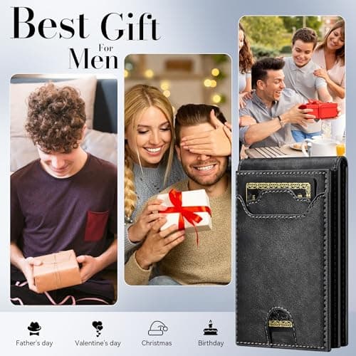 furid Leather Slim Wallet for Men Minimalist: Magnetic Closure Bifold Front Pocket Wallets with Money Clip - Rfid Credit Card Holder Wallet - Gifts for Men at Birthday - Thumbnail 4