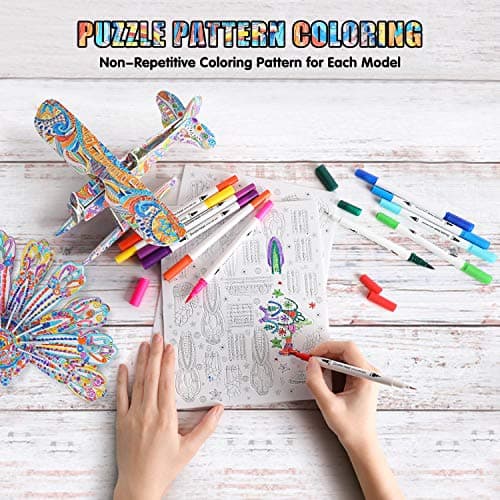 BEARUN 3D Coloring Puzzle Set, Arts and Crafts for Girls and Boys Age 6 7 8 9 10 11 12 Year Old, Fun Educational Painting Crafts Kit with Supplies for Kids, Birthday Toy Gift for Kids - Thumbnail 2