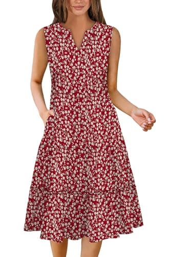 Womens Dresses Summer Wedding Guest Boho Maxi Cocktail Prom Formal Homecoming Red Floral Hawaiian Midi Sun Dress Sundresses for Women 2026 Beach Vacation Clothes Fashion Clothing Travel Cruise Outfits - Thumbnail 2