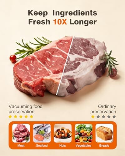 Vacuum sealer for food, Chef’s Design to Preserve Freshness, Compact Handheld Vacuum Sealer with 30 Reusable Bags, Professional-Grade for Food Storage Savers, Pebble - Thumbnail 5