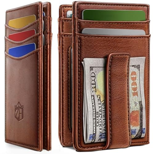 Zitahli Magnetic Closure Slim Wallet- Front Pocket Wallet for Men, 12+ Card Capacity ID Window | Money Clip Gifts for Him - Image 1
