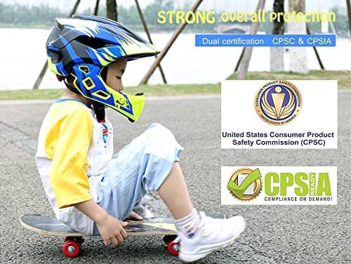 Natuway Toddler and Kids Full Face Helmet, Girl and Boy BMX Multi-Sport Detachable Mountain Dirty Bike Helmet Around 3-12 Years Head Circumference. - Thumbnail 5