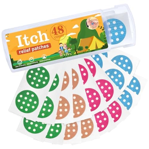 YARKOR Bug Bite Patches 48 Counts, Natural Itch Relief Stickers for Kids, Instantly Reduce Itching & Swelling After Bite - Prevents Scratching, Waterproof & Kid-Safe - Suction Tool Alternative - Image 1
