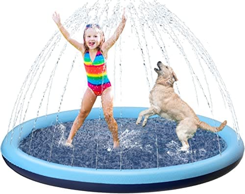 Kids Dog Splash Pad Sprinkler - Jasonwell Non Slip Dog Sprinkler Pad Splash Pool Puppy Dogs Pool Summer Outdoor Water Toys Backyard Durable Splash Pad for Toddlers Kids Small Medium Large Dogs Pet - Image 1