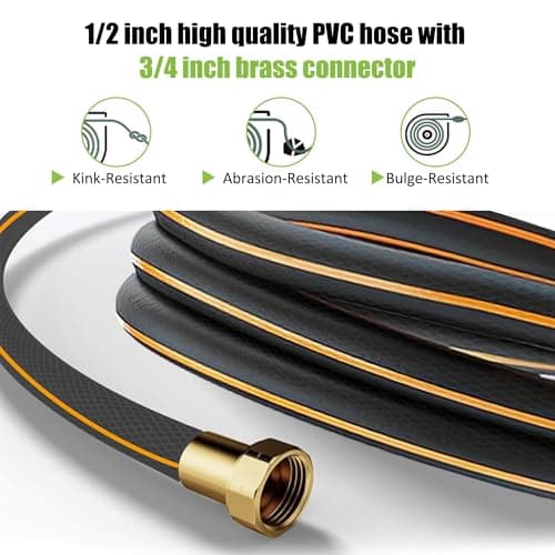 Aokia Retractable Garden Hose Reel, 1/2 in x 100 ft Wall Mounted Heavy Duty Garden Hose Reel with 9 Patterns Nozzle, Any Length Lock, Auto Return System and 180°Swivel Bracket - Thumbnail 5